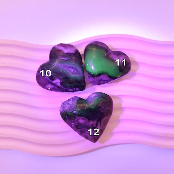 Volcano Agate Heart Crystal Carving UV reactive Protection Crystals - Picture 7 of 9